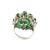 14k Yellow Gold Emerald & Diamond Cluster Ring, Size 7 For Sale - Image 4 of 6