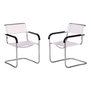 Set of Bauhaus Chrome Armchairs by M. Breuer for Thonet, Czechia, 1930s For Sale