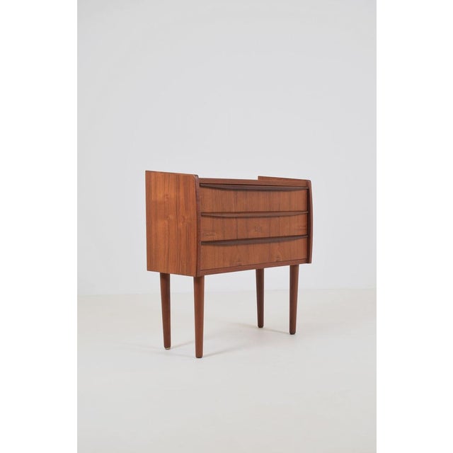 Wood Danish Teak Chest of Drawers with Three Drawers, 1960s For Sale - Image 7 of 7
