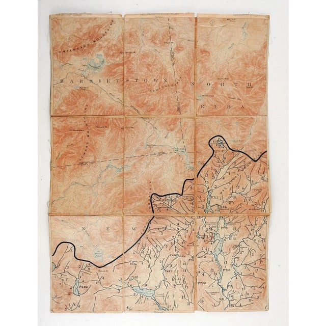 1900 - 1909 Santanoni New York 1903 Us Geological Survey Folding Map For Sale - Image 5 of 6
