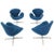 Late 20th Century Set of 4 Arne Jacobsen Fritz Hansen Blue Boiled Wood Upholstery Swan Chairs For Sale - Image 12 of 12