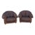 Late 20th Century Slouchy Overstuffed Leather Lounge Chairs in Chocolate Brown - Pair For Sale