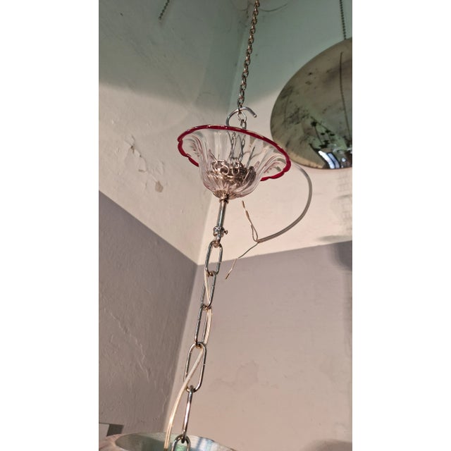 Chandelier in Transparent and Ruby ​​red Glass in Galliano and Murano Iron For Sale - Image 15 of 18