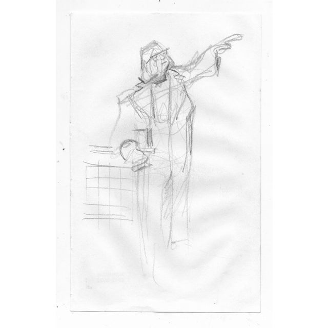 1970s drawing by Pennsylvania artist John Reilly (1942-2021). Estate stamp on the back.