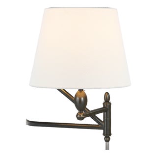 Thomas O'Brien for Visual Comfort Signature Paulo Small Bracket Light in Bronze with Linen Shade For Sale