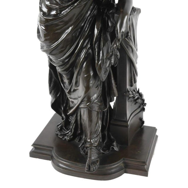 Metal Bronze Sculpture After Jacques Boustou by Auguste Moreau, Standing Classical Lady, Late 19th–Early 20th Century For Sale - Image 7 of 10