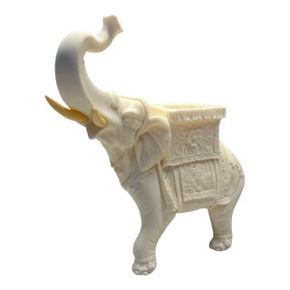 Italian Lucky Elephant Sculpture Signed For Sale