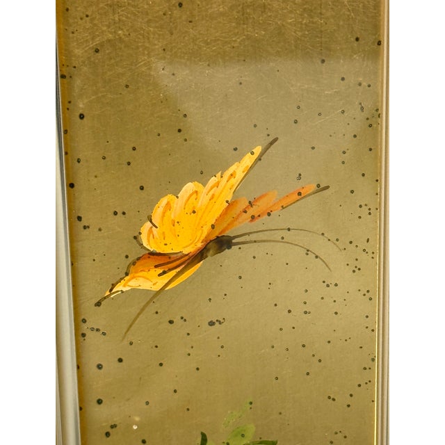 1980s La Barge Circa 1983 Signed J. Beaukerna Eglomisé Wall Mirror For Sale - Image 5 of 12