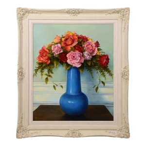 Dirk Foslien "Roses" Oil Painting on Board