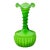 Mid 20th Century Handcrafted & Ruffled Green Art-Glass Vase For Sale