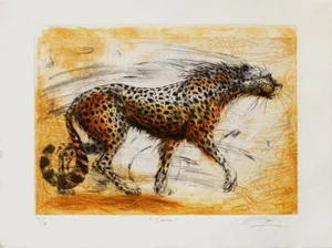 2003 Jean-Marie Guiny Leopard Etching