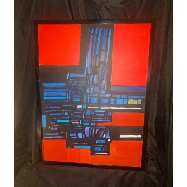 1990s Original Abstract Oil Painting Walter Taft Bradshaw For Sale - Image 11 of 12