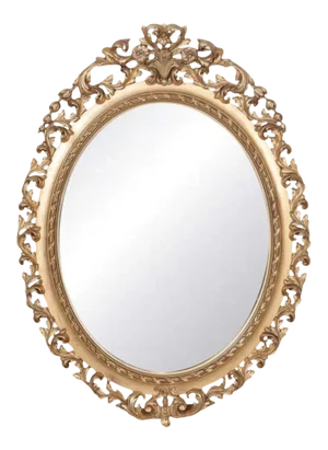 19th Century Carved French Louis XVI Style Oval Shaped Giltwood Mirror
