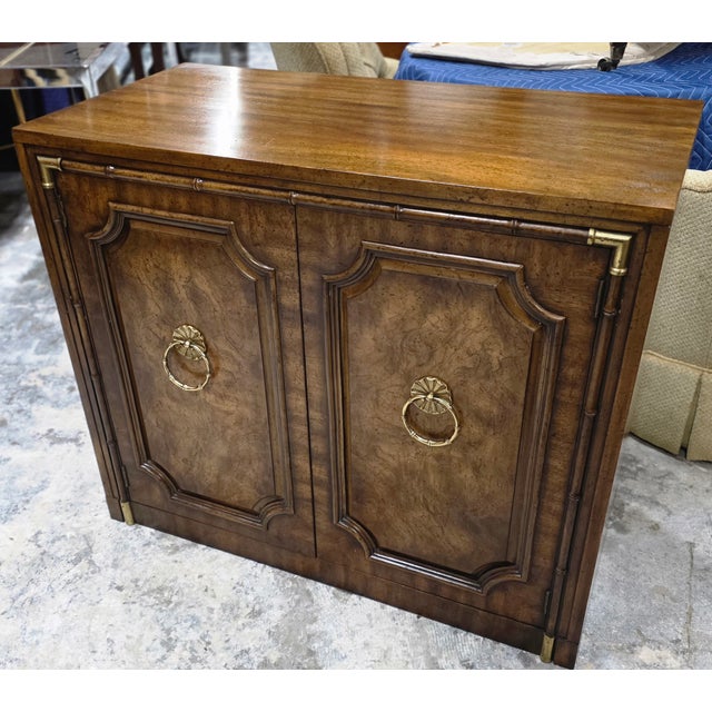 Mid 20th Century Mid 20th Century Weiman Faux Bamboo Burl Server Cabinet For Sale - Image 5 of 12