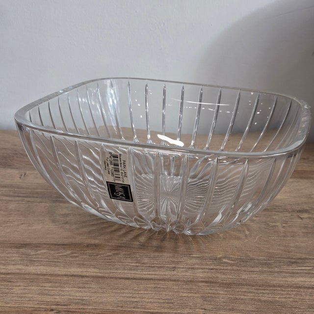 Early 21st Century Mikasa Park Lane Square Crystal Bowl Serving Heavy 10" New Contemporary For Sale - Image 5 of 5