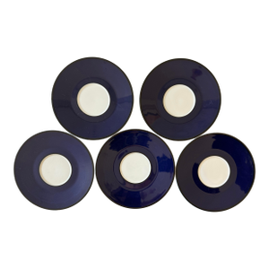 Set of 5 Pagnossin Normandy Blue Saucers
