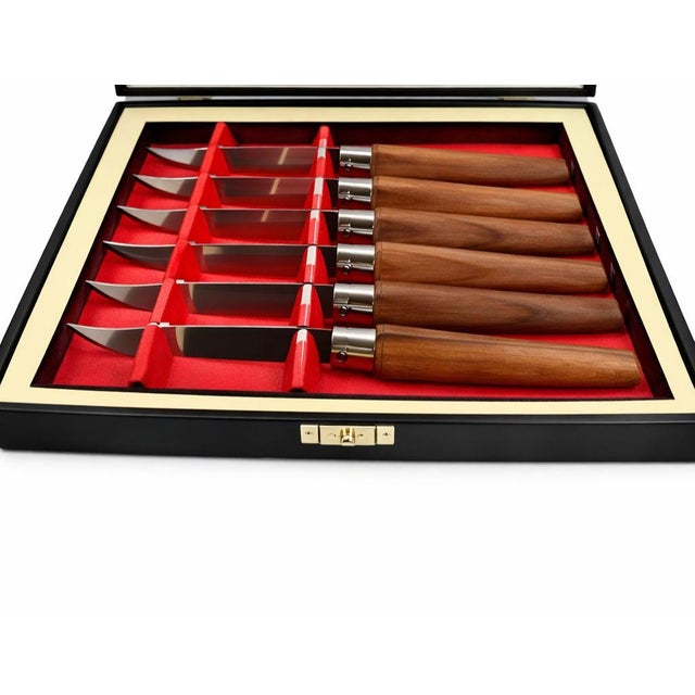 Peeredge Wood Sheffield England Stainless Steel Blade Steak Knives Set of 6 Brand: Peeredge Type: Steak Knife Material:...