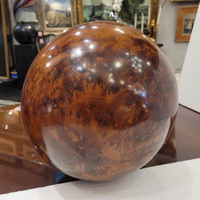 Decorative Sphere in Mahogany, 1890s For Sale - Image 4 of 18