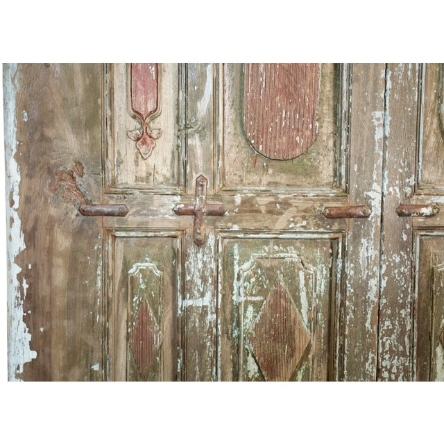 Early 20th Century Antique Indian Jodhpur Carved Entrance Doors For Sale - Image 5 of 8