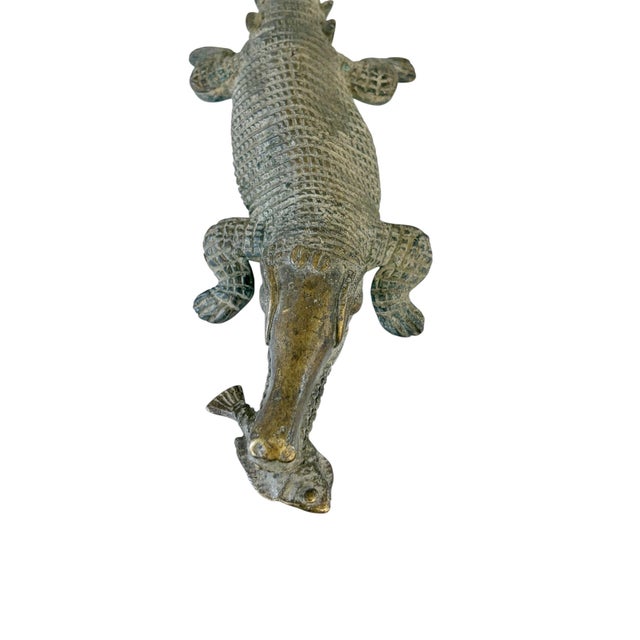 African Vintage Bronze / Ashanti Akan of a Crocodile I Coast For Sale - Image 3 of 7