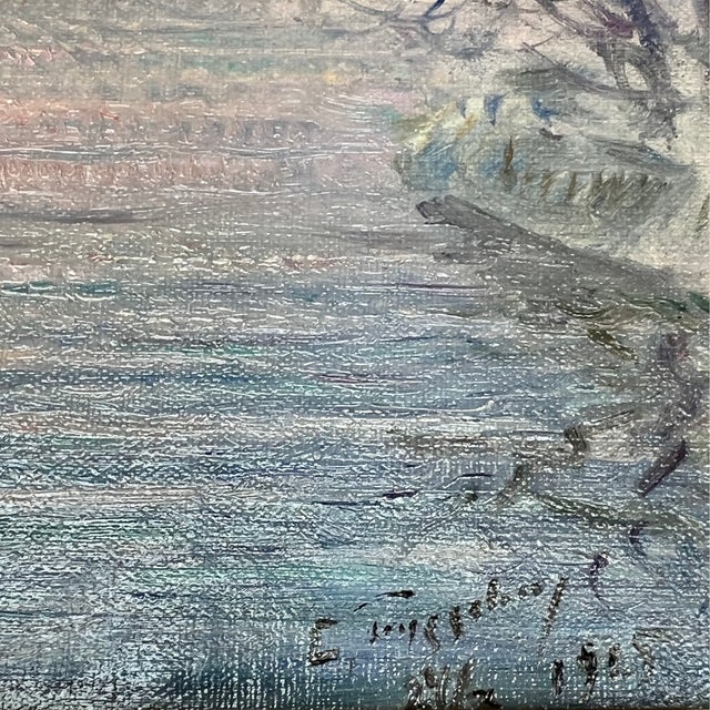 Early 20th Century Erik Tryggelin 1878-1962, Swedish, Impressionist River View Oil on Canvas For Sale - Image 5 of 6