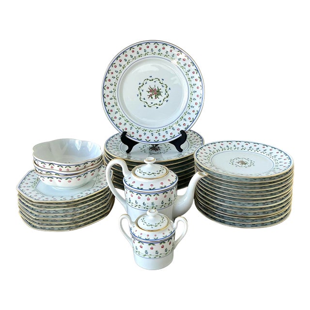 Vintage Regency Ceralyne Limoges “Lafayette” Floral China - Set of 35 For Sale