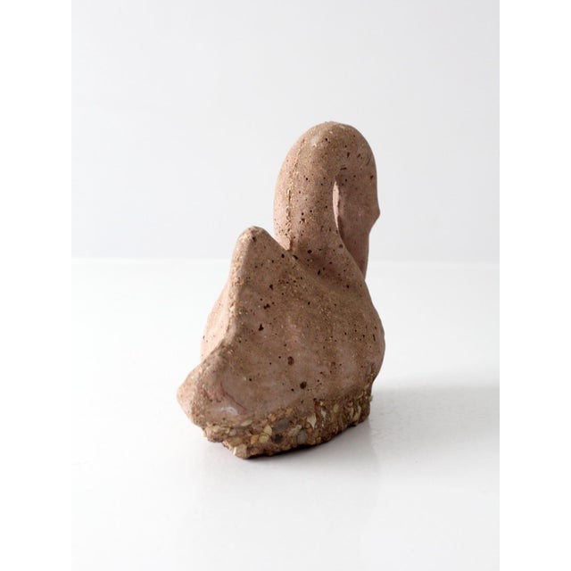 Farmhouse Vintage Brutalist Cement Swan Sculpture For Sale - Image 3 of 11