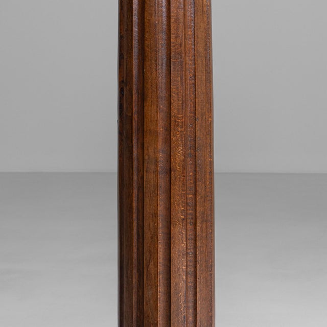 19th Century French Oak Pedestal In Original Patina For Sale - Image 13 of 18