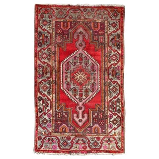 Vintage Rustic Wool Hamadan Rug, 1950s For Sale