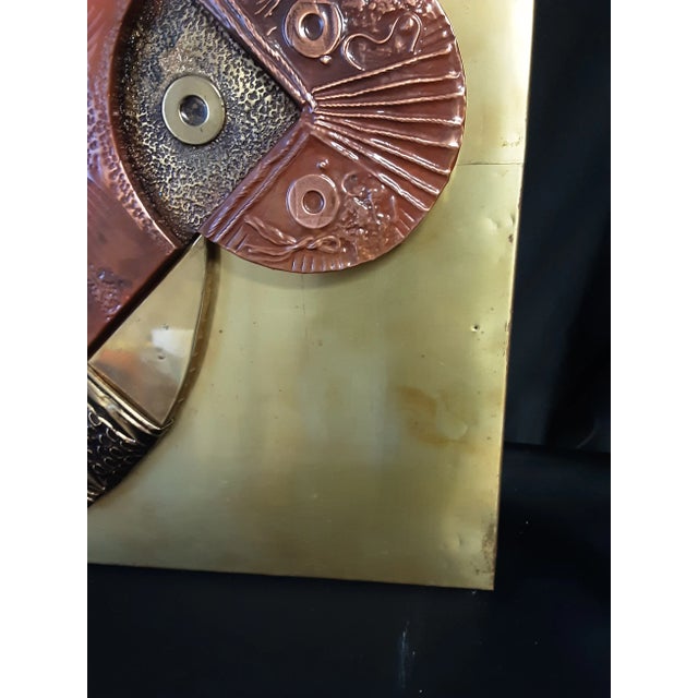 Mid 20th Century Vintage Brutalist Metal Wall Sculpture For Sale - Image 5 of 7