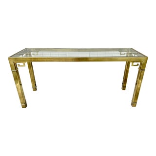 1970s Vintage Brass Mastercraft Console Table For Sale