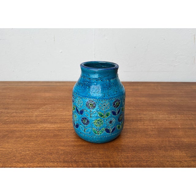 Mid-Century Modern Flower Design Pottery Vase by Aldo Londi for Bitossi, Italy, 1960s For Sale - Image 16 of 16