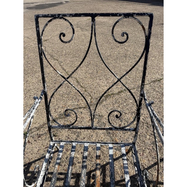 Art Nouveau Vintage Florentine Craft Studio Salterini Style Wrought Iron Lounge Chairs, Pair For Sale - Image 3 of 14