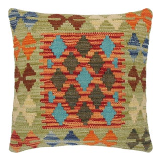 Shabby Chic Hand-Woven Turkish Kilim Throw Pillow For Sale