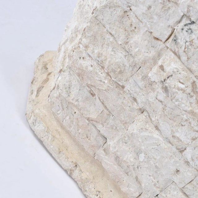 Pair of Tessellated Mactan Stone Side Tables With New Round Glass Tops For Sale - Image 4 of 13