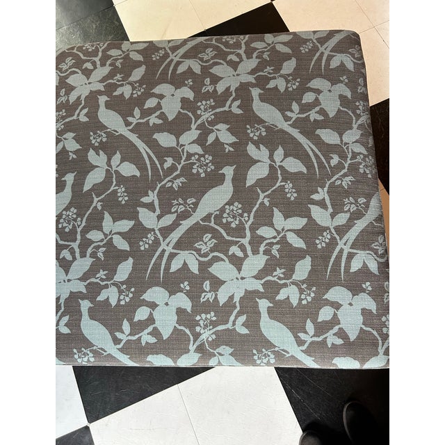 Large Vintage Upholstered Ottoman For Sale - Image 4 of 5