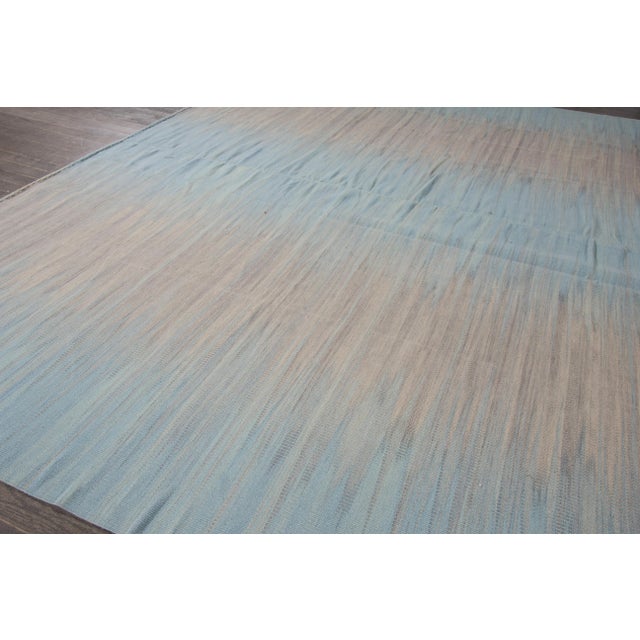 Turquoise 21st Century Modern FlatWeave Rug For Sale - Image 8 of 10