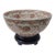 Large Chinese Porcelain Floral Burnt Orange Chinoiserie Bowl With Stand For Sale