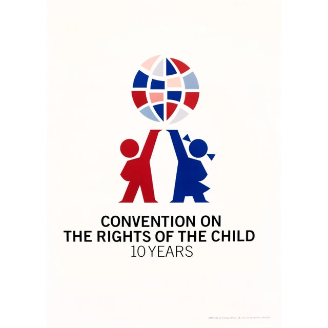 1999 Original United Nations Poster, Convention on the Rights of Children (10 Year Anniversary) For Sale