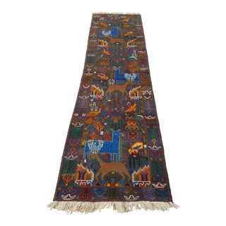 Hallway Baluch Afghan Vintage Handmade Runner Rug For Sale