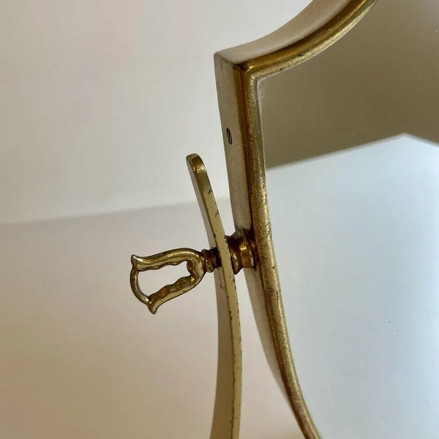 Brass Mirror attributed to Gio Ponti, 1940s For Sale - Image 6 of 8