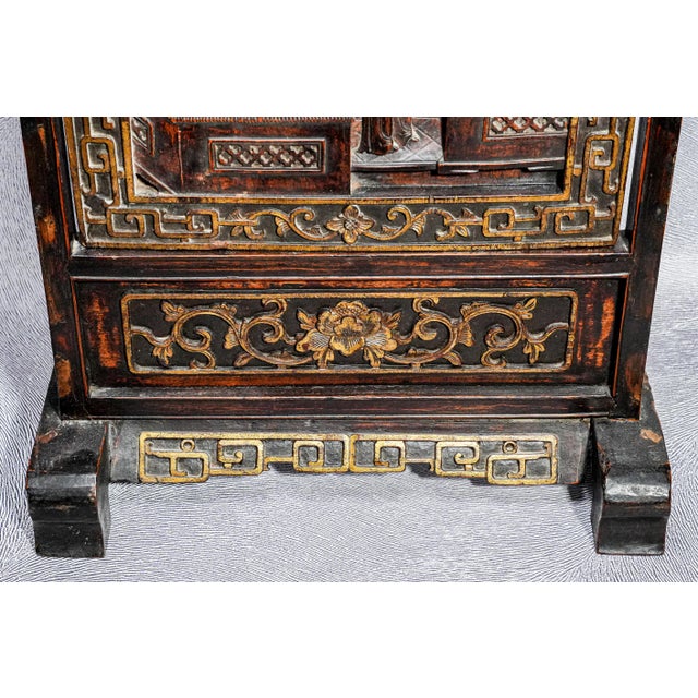 Incredible Large Antique Carved Wood Chinese Asian Table Screen Home Decor Chinoiserie For Sale - Image 12 of 17