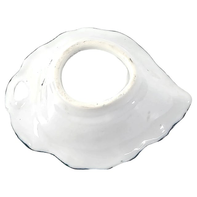 Green Japanese Geisha Green Gold Porcelain Leaf Dish For Sale - Image 8 of 8