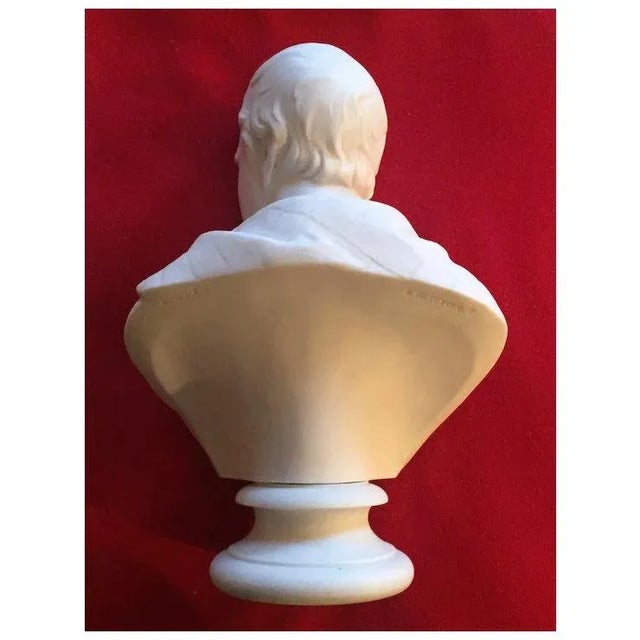 Large Antique 19th Century English Parian Library Portrait Bust of Sir Walter Scott (1771 - 1832) in Classical Robes by E. W. Wyon For Sale - Image 10 of 12