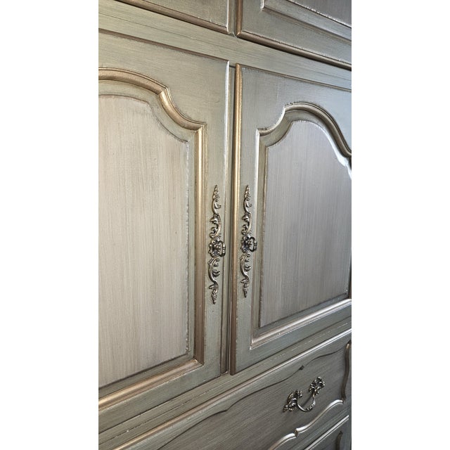 Mid 20th Century French Provincial Triple Armoire Wall Unit by Baker Furniture For Sale - Image 14 of 16