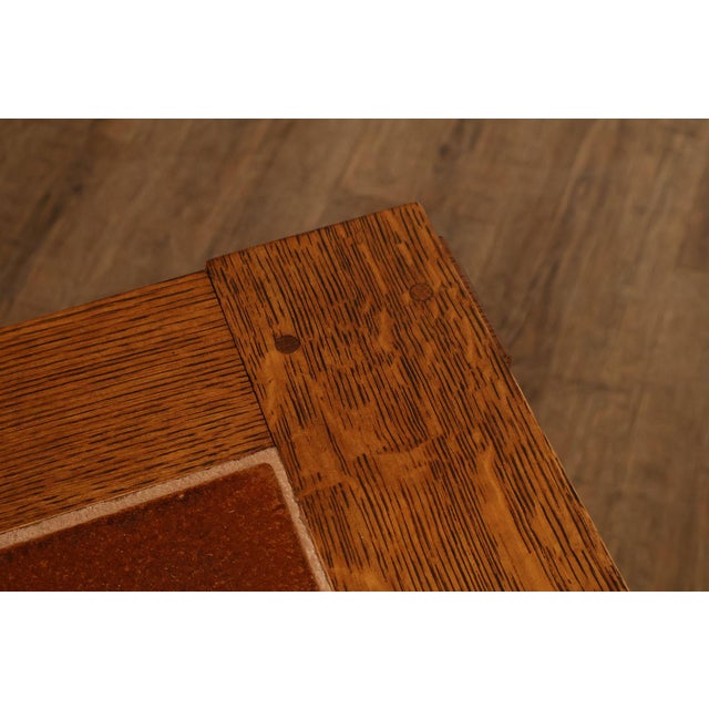 Stickley Mission Collection Oak Tile Top Coffee Table For Sale - Image 9 of 18