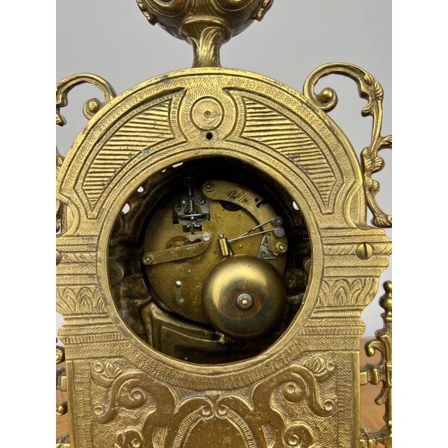 Vintage French Style Clock in Brass For Sale - Image 11 of 13