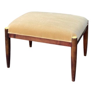 J. Robert Scott Art Deco Mahogany & Mohair Ottoman Bench For Sale