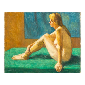 Carlos Parra Seated Nude Oil on Canvas, 1967
