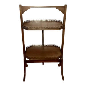 1940s Vintage Edwardian Style Folding Two-Tier Tray Table